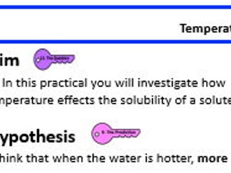 KS3 Temperature and solubility Write-up