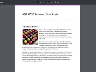 AQA GCSE Unit 4 Business: Case Study Activity