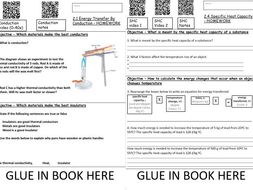 Energy Transfer By Heating Homework sheets