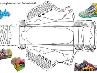 Pop art shoe 3d net worksheet. Something new and different.