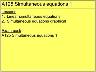 A125 Simultaneous equations