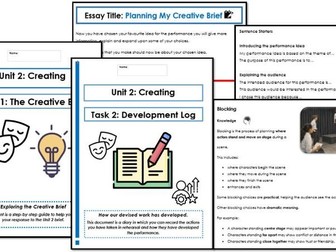 Eduqas Unit 2 Creating Drama Pathway – Devising Workbooks, Development Log & Evaluation Bundle