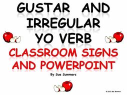 Spanish Irregular Yo, Saber/Conocer & Gustar Signs & Presentation