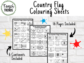 Geography Activity Country Flag Colouring Sheets