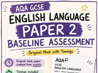 AQA GCSE English Language Paper 2 baseline assessment with timings.