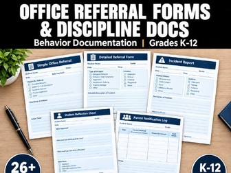Office Referral Forms & Discipline Documentation | Grades K-12