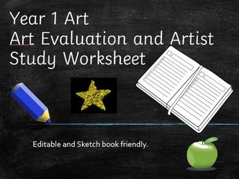 Year 1 Art Evaluation and Artist Study Worksheet