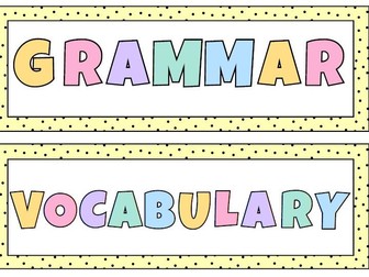 English Working Wall Headings