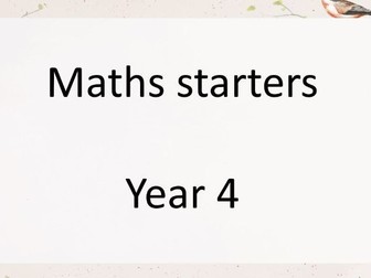 Maths starters for year 4