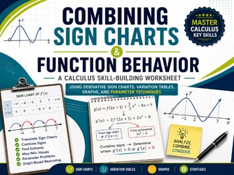 Calculus Sign Charts & Function Behavior Practice