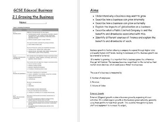 GCSE Edexcel 2.1 Revision workbooklet