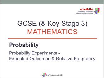 apt4Maths: PowerPoint (Lesson 3 of 6) on Probability - EXPECTED OUTCOMES & RELATIVE FREQUENCY