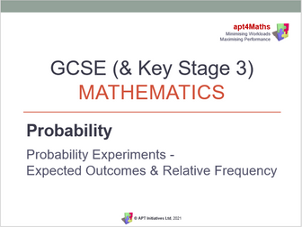 apt4Maths: EXPECTED OUTCOMES & RELATIVE FREQUENCY PowerPoint for GCSE Maths (3 of 6 on Probability)