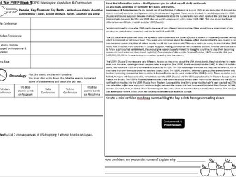 12 weeks homework - GCSE History - Cold War - Edexcel