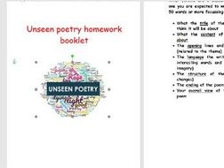 Unseen poetry homework booklet 08 image