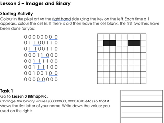 Data (ASCII, Images & Sound) - 5 Lesson Workbook and Resources (easy to use!)