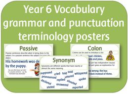 year 6 vocabulary grammar and punctuation terminology