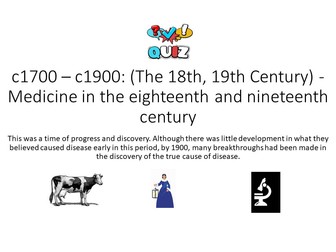 Edexcel History 18th and 19th Century Medicine Quiz