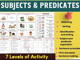 Subjects  Predicate Worksheets | Compound Simple Subject and Predicate
