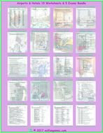 Airports and Hotels Worksheet and Exam Bundle