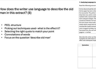 GCSE English Language: Analysing Fiction Powerpoint