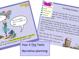 Year 3 The Twits narrative planning