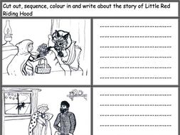 Little Red Riding Hood: Cut out, sequence, colour in and write about ...