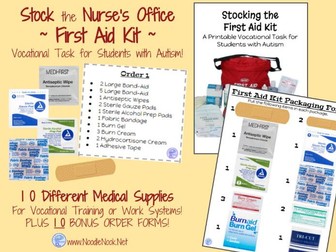 First Aid Kit Assembly- A Vocational Activity for Students with Autism