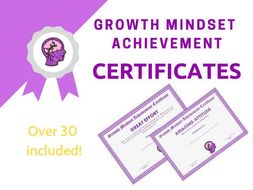 growth mindset achievement certificates
