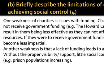 Criminology Unit 4: Model answers for 2020 paper