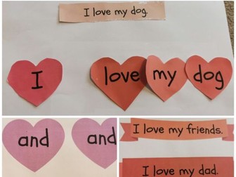 Valentine's reading activity for Early Years