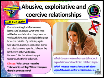 Emotional Abuse Relationships : Coercion + Control PSHE