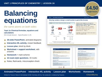 Edexcel IGCSE Chemistry Unit 1 – Principles of Chemistry: Lesson 16, Balancing Equations
