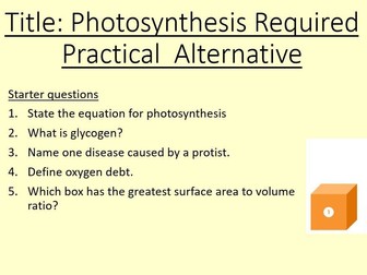 Photosynthesis Required Practical Alternative method