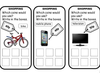 Money - Shopping with up to 50 pence