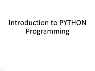 Introduction to PYTHON