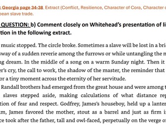 The Underground Railroad Colson Whitehead Extract page 34 -38 Exam question A level 9695