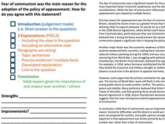 History 10-mark question model answer exercise (Paper 1)(Cambridge iGCSE)