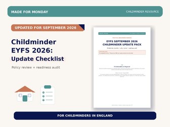 Childminder EYFS 2026 Update Checklist