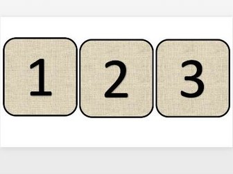 Square Hessian Number cards 1 - 20