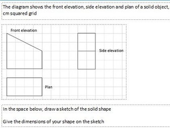 Plans and Elevations - sketch the shape from the elevations