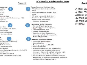 AQA History GCSE - Conflict in Asia: 1950-1975 Revision Notes