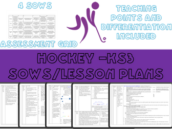 Hockey Lesson plans/ Schemes of work for KS3