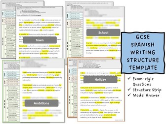 GCSE Spanish Writing Structure Template