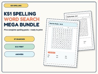 KS1 Spelling Word Search Mega Bundle | 37 Activities