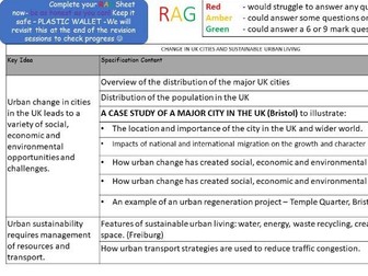 GCSE Geography Urban Growth and UK Cities ENTIRE TOPIC/Revision Session - Inc. exam Qs.