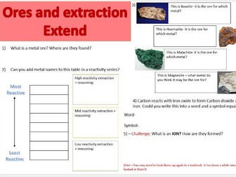 Metal ores and extraction methods