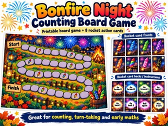 Bonfire Night Counting Board Game – Printable Maths Game
