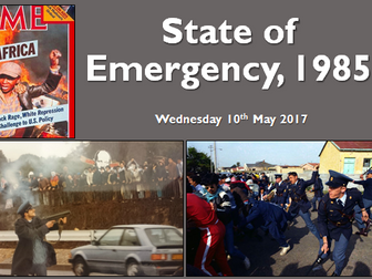 6. State of Emergency 1985 - South Africa Y12