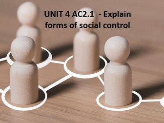 UNIT 4 AC2.1 EXPLAIN FORMS OF SOCIAL CONTROL